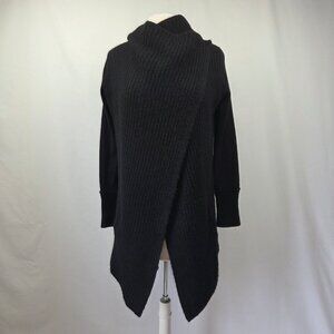 360 Cashmere Jordana Open Front Cardigan Wrap Black XS